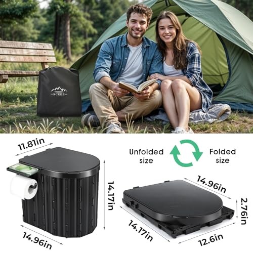 Camping Toilet, Portable Toilet for Adults, Portable Travel Floding Toilet