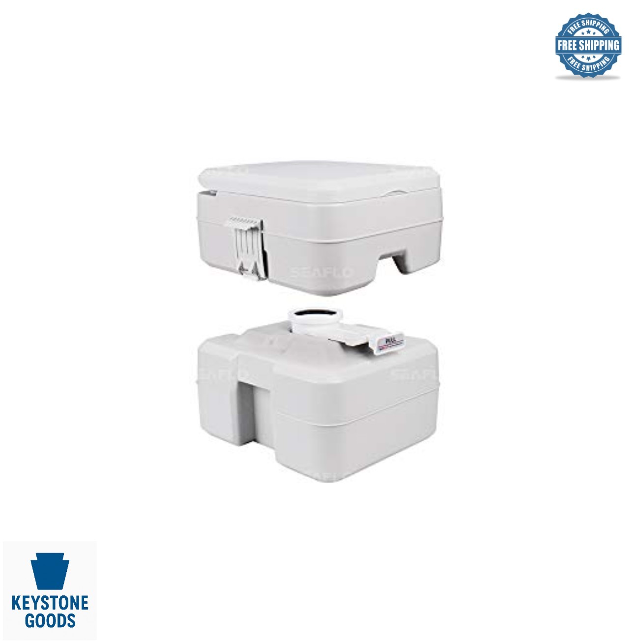Portable Toilet 5.8 Gallon Waste Tank 3.4 Gal Fresh 440 lbs Weight ABS Plastic
