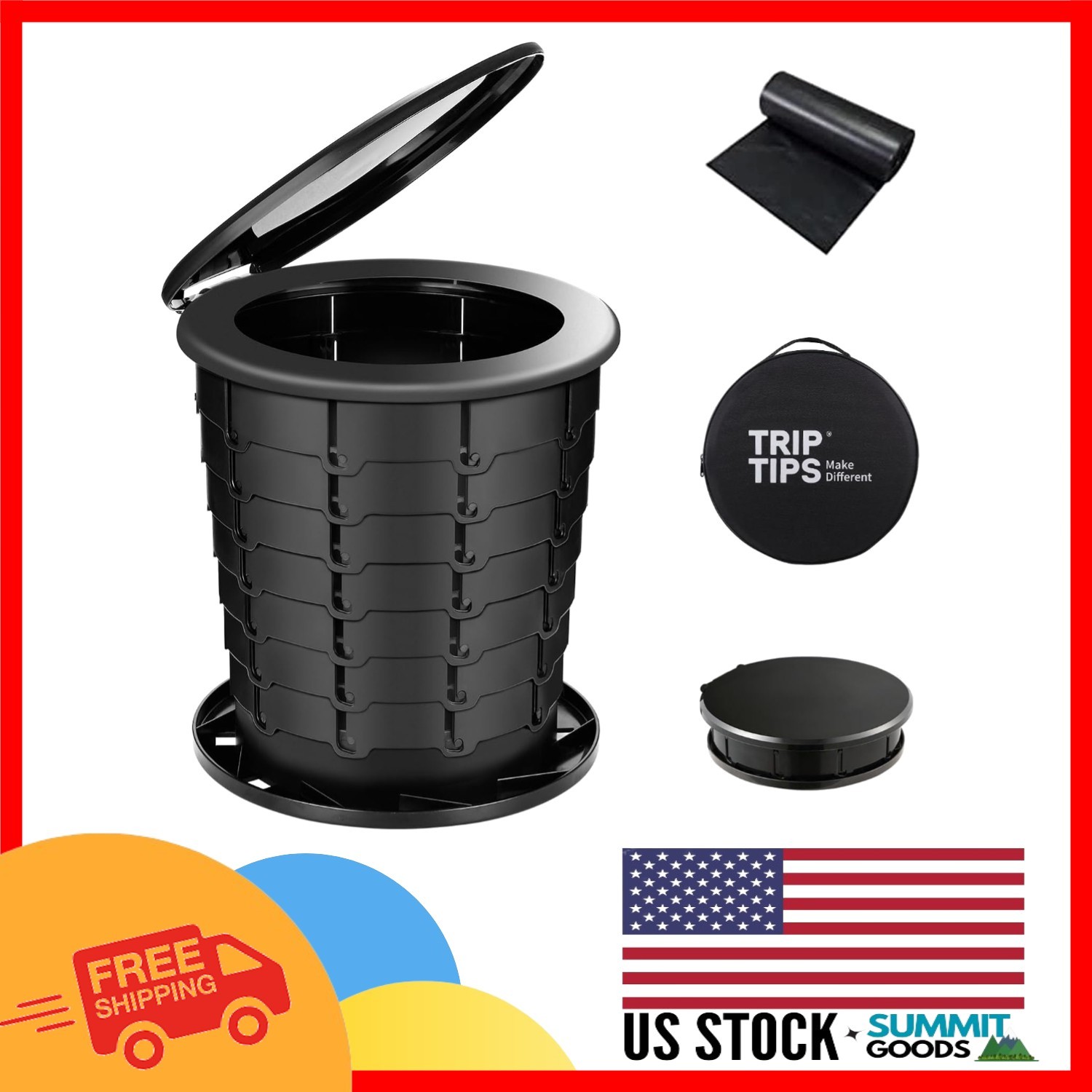 Portable Toilet with Waterproof Bag – Perfect for Camping and Outdoor Use