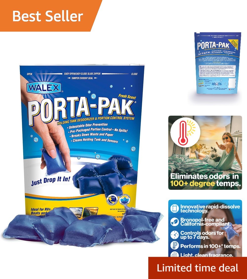 Biodegradable Porta-Pak RV Tank Deodorizer – Effortless Odor Control 10-Pack