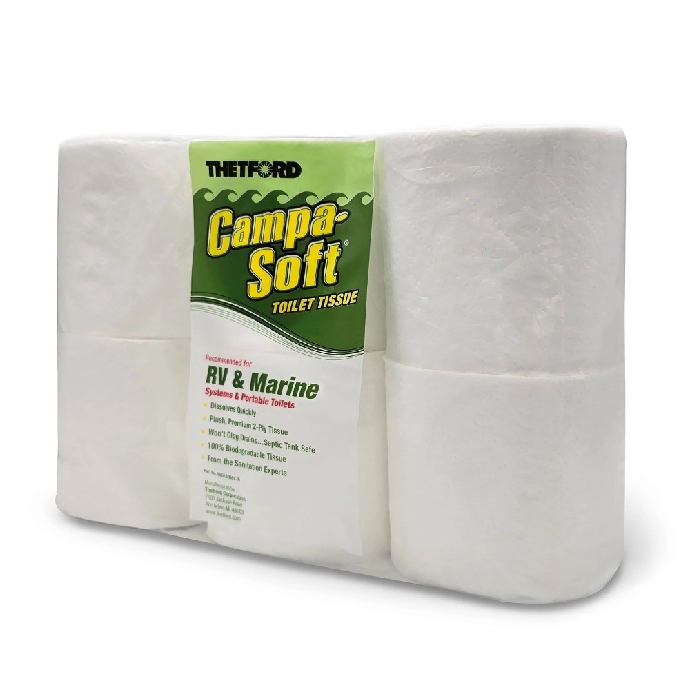 RV and Marine Biodegradable Toilet Paper 6 Rolls Septic Safe Soft 2 Pack