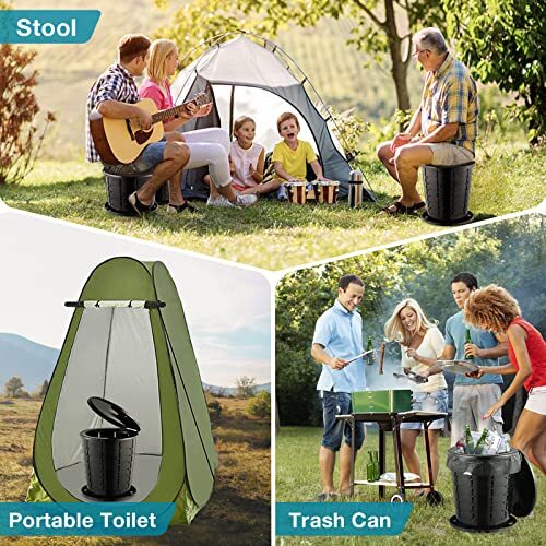 Upgrade Retractable Portable Toilet Travel Toilet Adjustable Height Camping T…