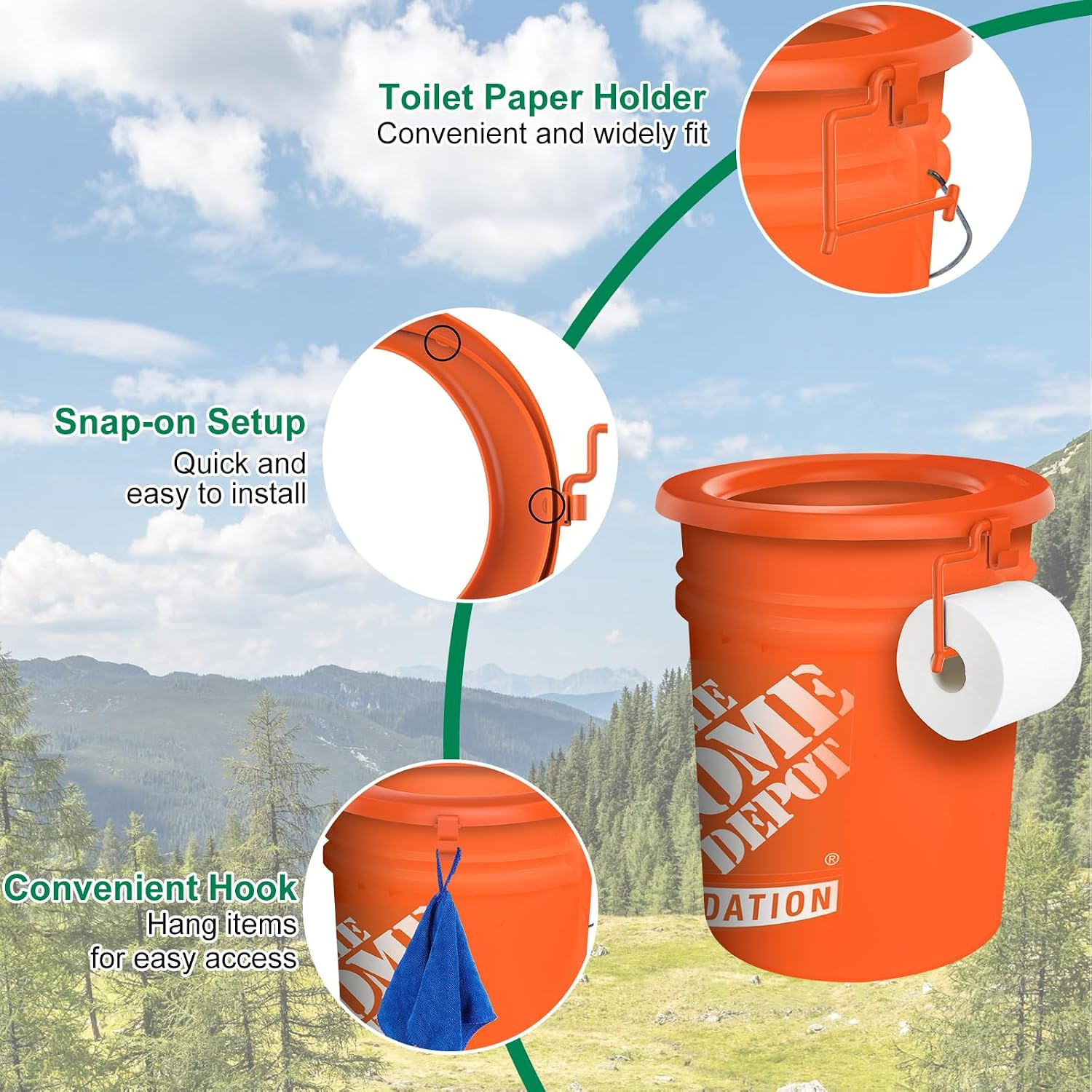 Bucket Toilet Seat, Portable Toilet Seat for 5 Gal Buckets, Camping Toilet Se…