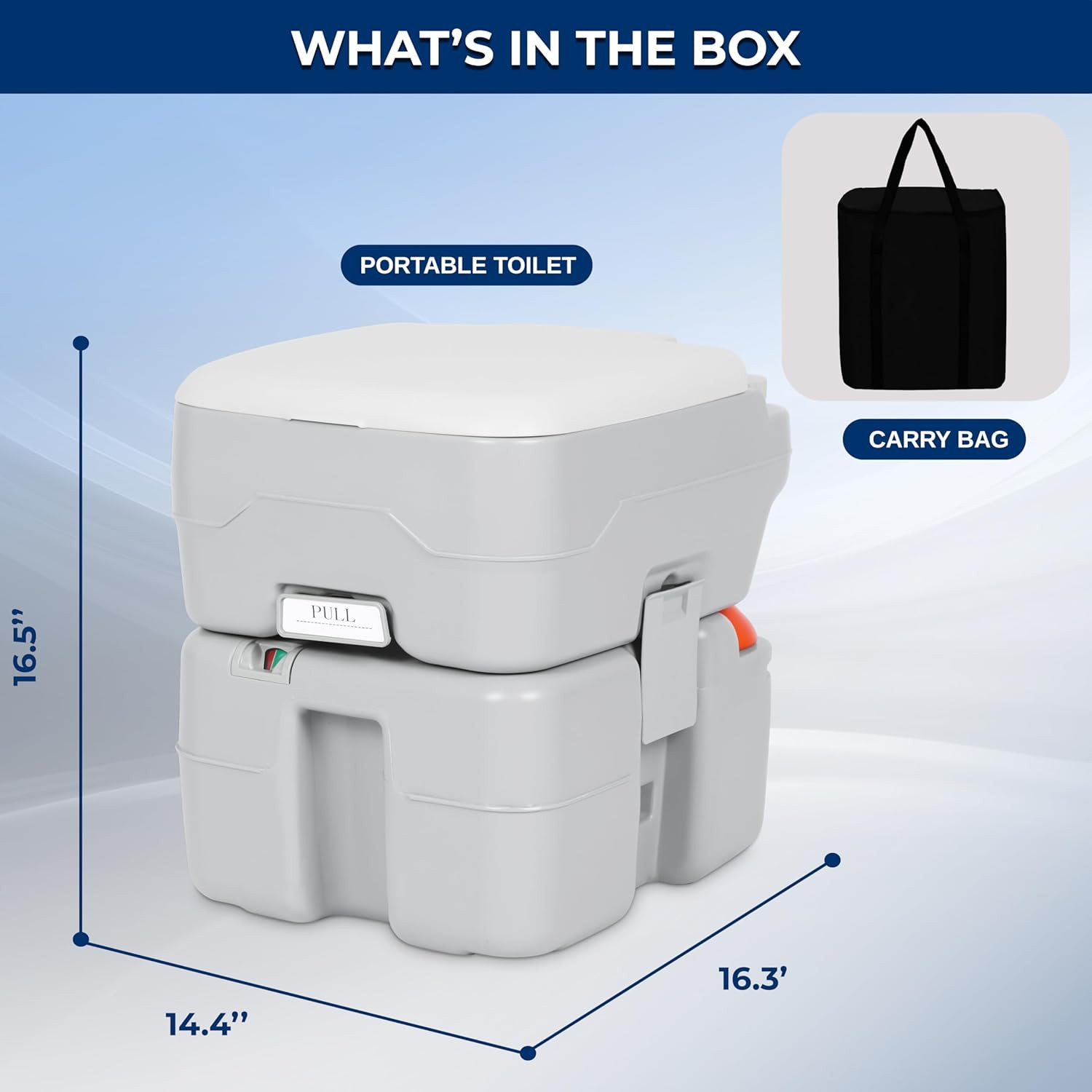 5.2 Gal Portable Camping Toilet for Adults, 100+ Flushes, Porta Potty Camp Toile
