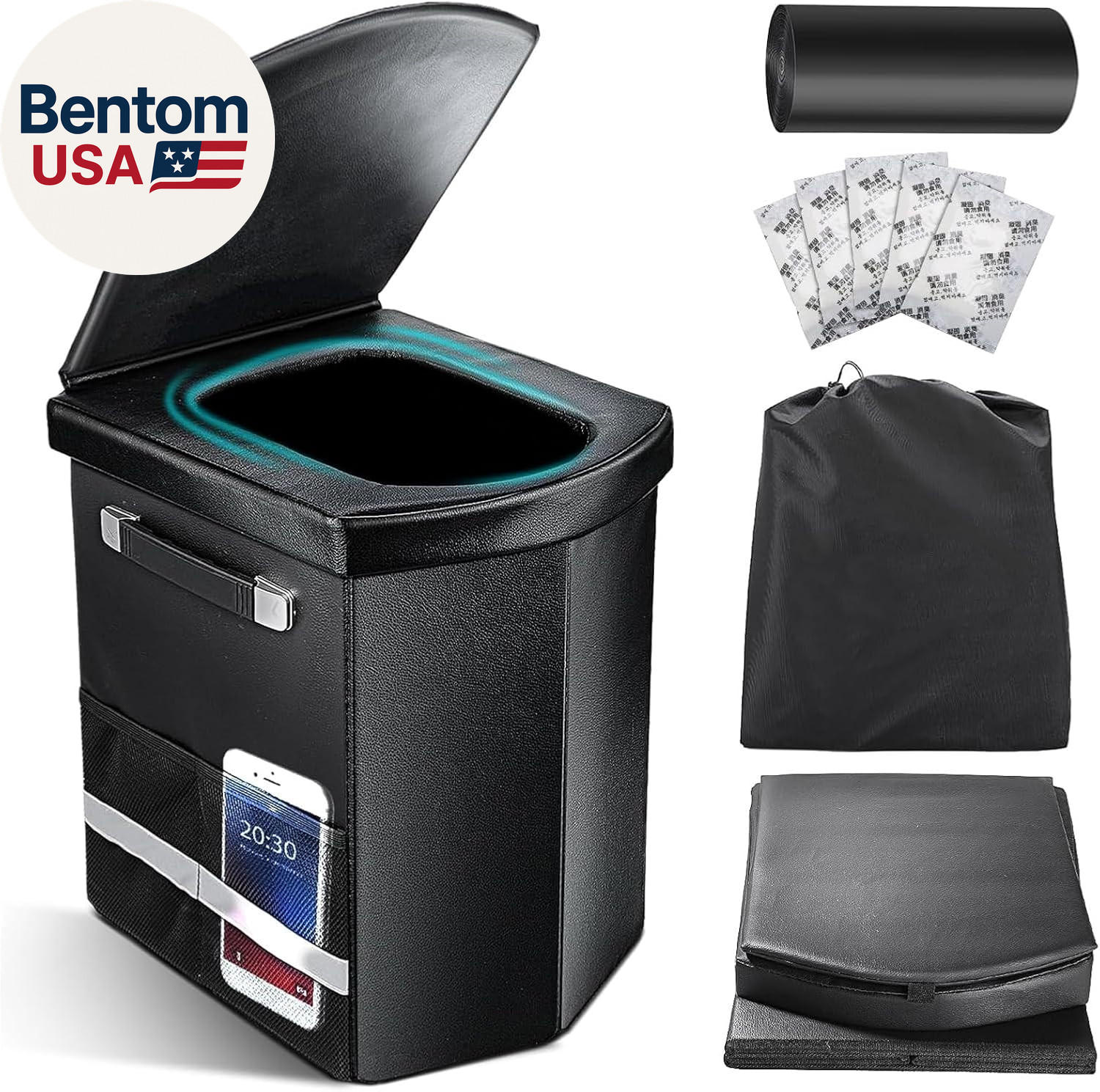 2026 Upgraded XL Portable Toilet for Adults,Tall Camping Toilet with Lid and Con