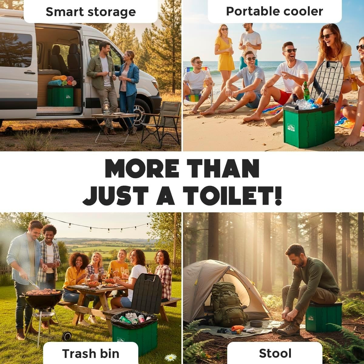 Portable Camping Toilet – Foldable Travel Potty for Comfort Anywhere (440 lbs)
