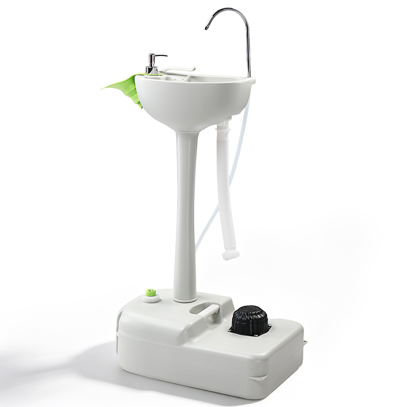 Portable 19L Water Wash Basin Stand Rolling Wheels Camping Hygiene Sanitation
