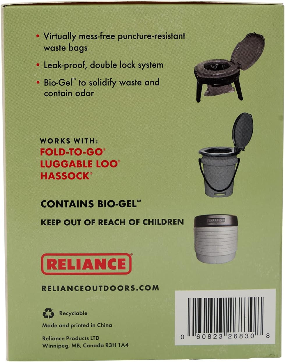 Products 2683-03 Double Doodie Toilet Waste Bags (6-Pack), Black