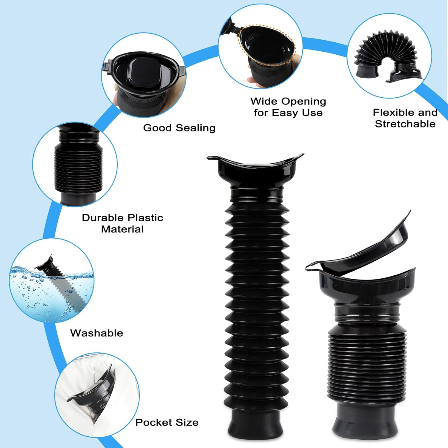 Pee Bottles for Men, Portable Urinal for Men, Collapsible Urine Bottle 750ML, Ca