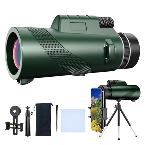 High-Definition 80×100 High-Powered Monocular Telescope for Green