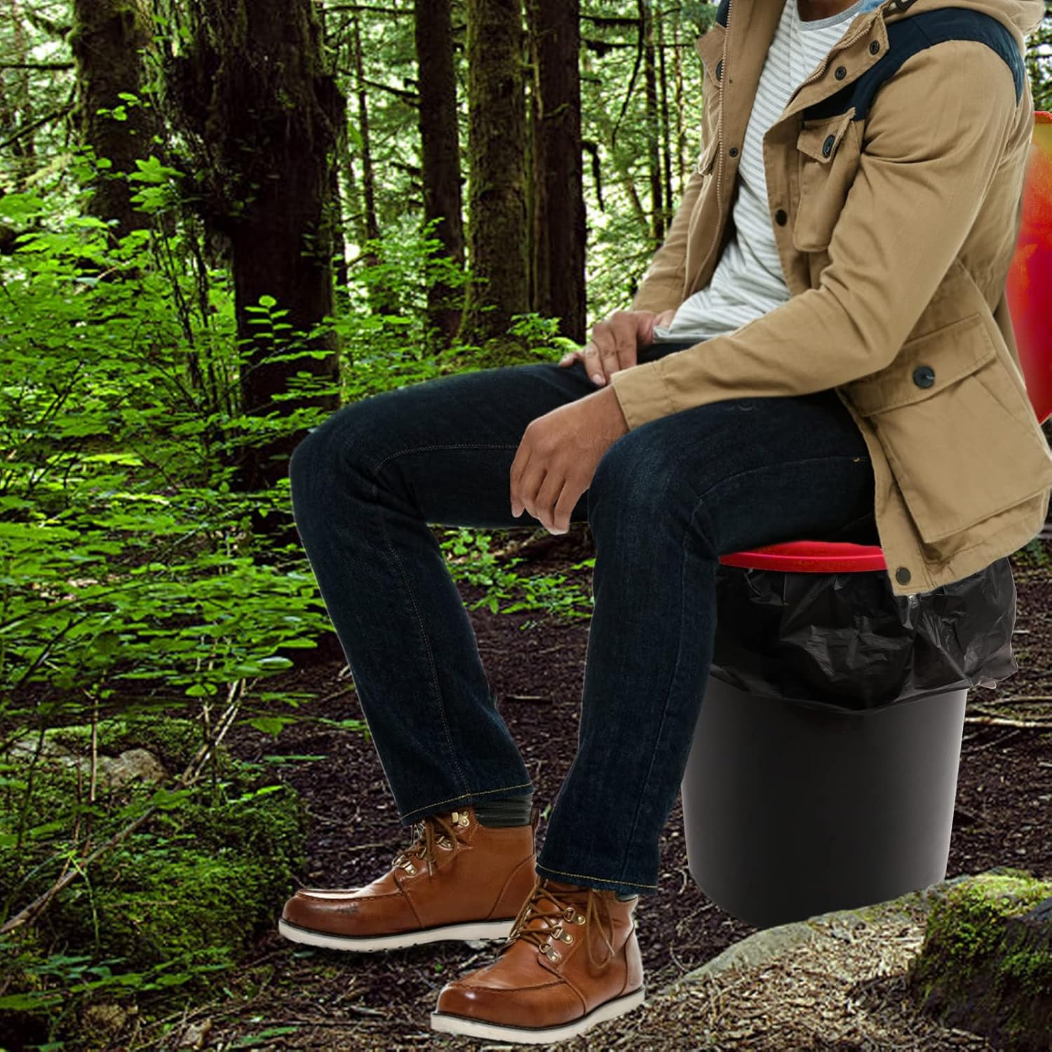 Portable Toilet Seat for 5 Gallon Bucket Emergency Outdoor Camping Snap on Lugga