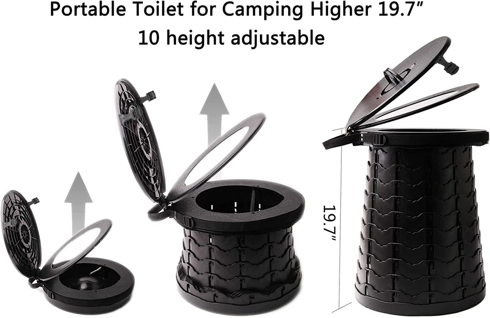 Portable Toilet for Camping Portable Folding Toilet with Carry Bag, Retractab…