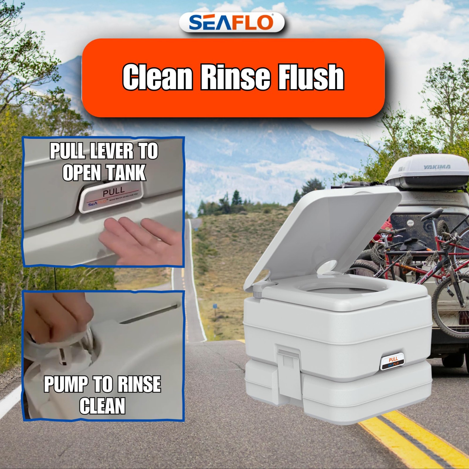 SEAFLO Portable Toilet for Marine, RV, Camping and Boat (2.6 Gallon)