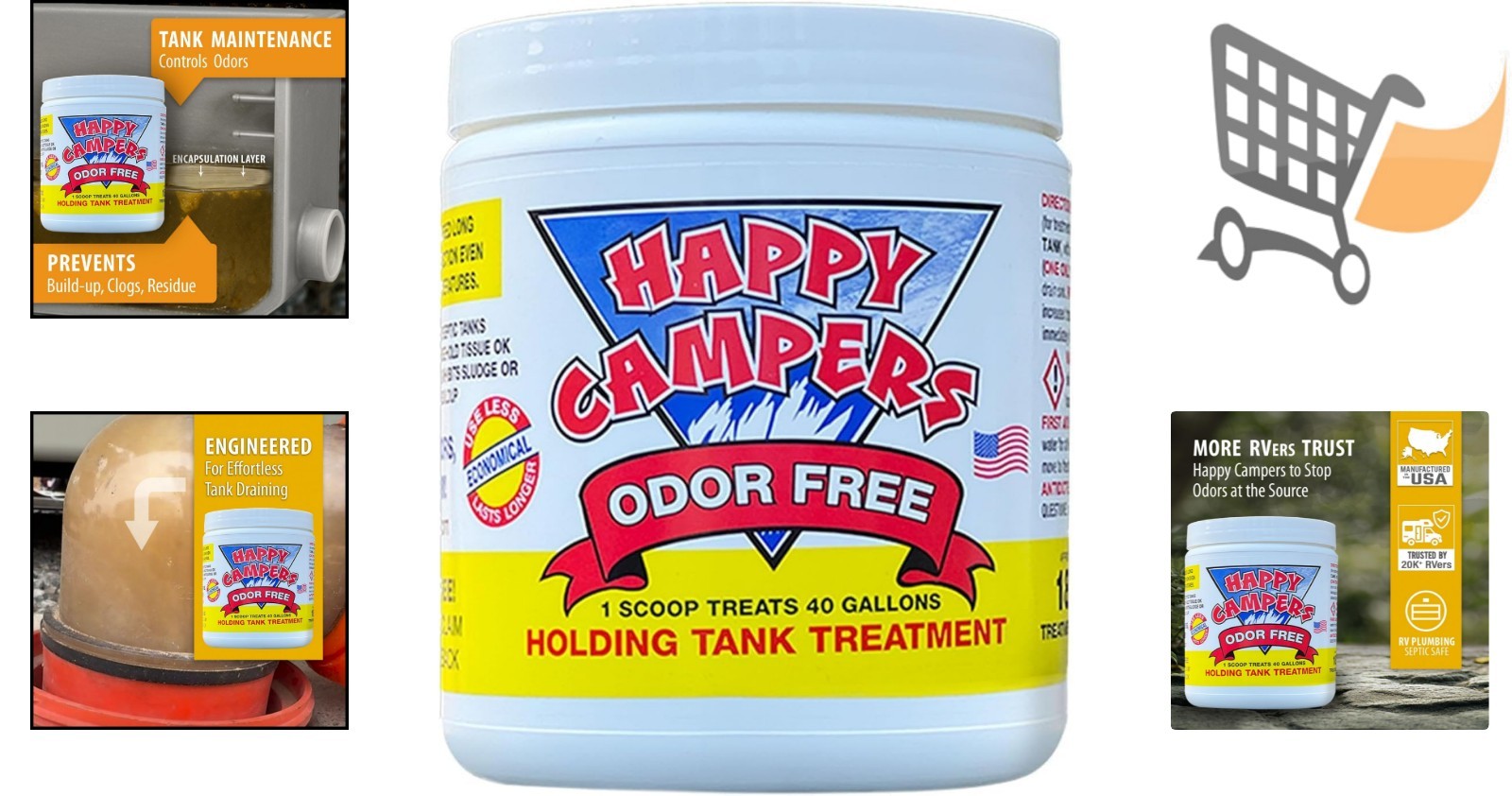 RV Toilet Treatment Mineral-Based Odor Control Prevents Clogs Buildup