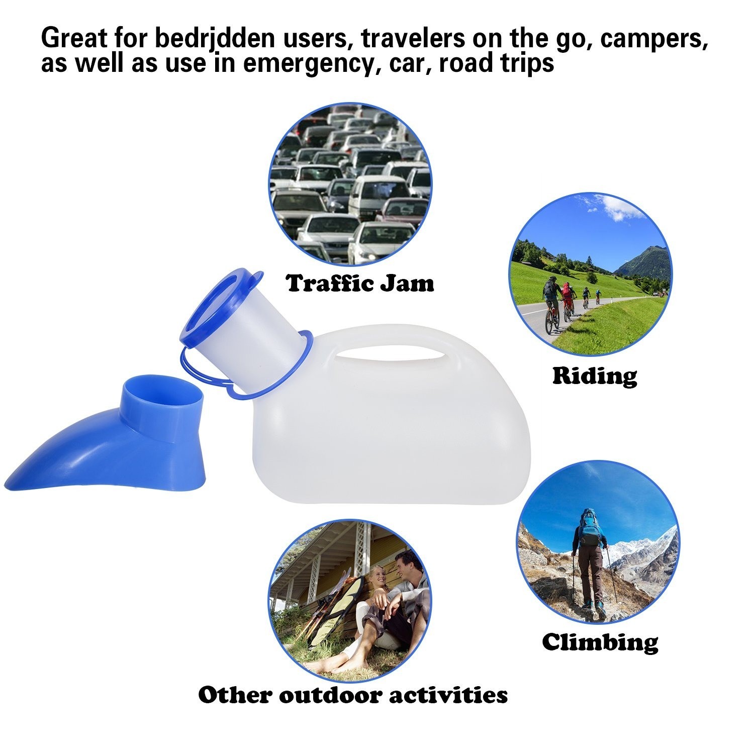 AWOKEN Portable Unisex Urinal for Camping and Travel, Leakproof Pee Bottle