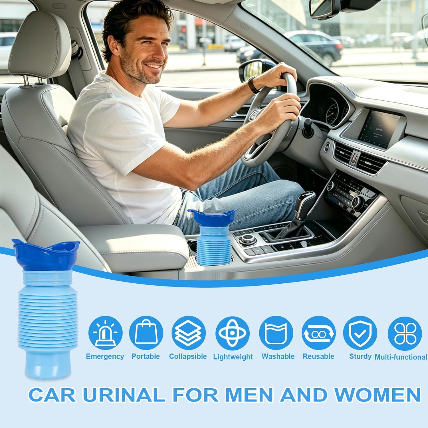 Male Female Portable Urinal Travel Camping Car Toilet Pee Bottle Emergency Kit