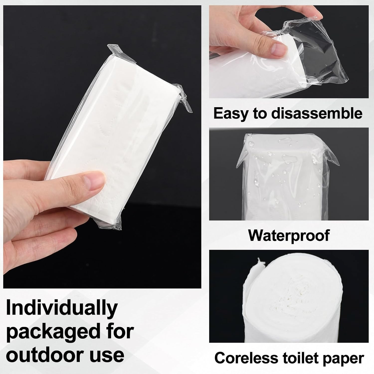 12 PCS Travel Toilet Paper Portable Camping Toilet Paper Soft Coreless Toilet Ti