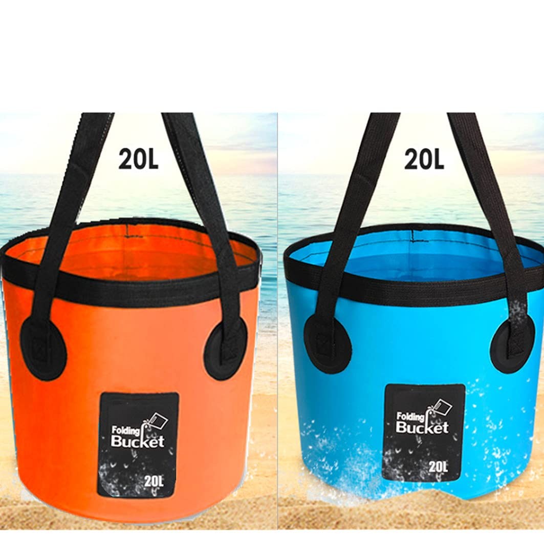 (2Pack) Collapsible Buckets, Camping Water Storage Container 5 Gallon(20L) Po…
