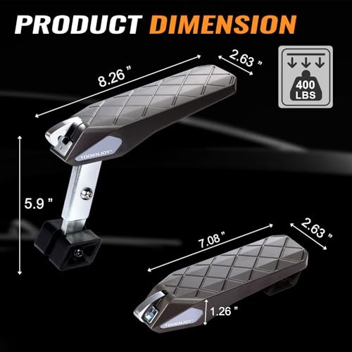 Folding Car Door Step Vehicle Pedal Ladder for Roof Access, Dark Grey