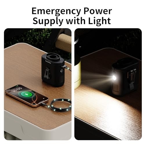 Socool 10000mAh Portable Waist Fan Clip on BLACK 10000.0 Milliamp Hours