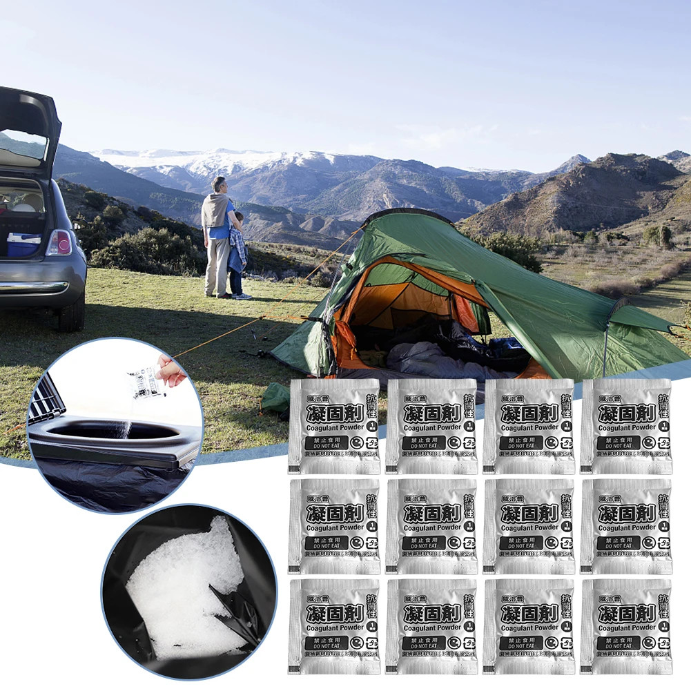 Camping Toilet Powder Liquid Waste Gelling Deodorizing Powder Eco Absorbent Gel