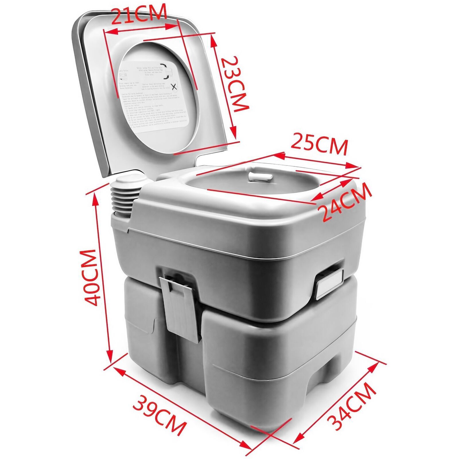 5 Gallon 20L Portable Toilet Flush Travel Camping Commode Potty Outdoor/Indoor