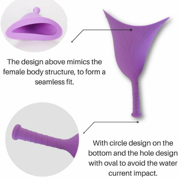REUSABLE FEMALE PEE URINAL FUNNEL WOMEN CAMPING OUTDOOR URINATION DEVICE