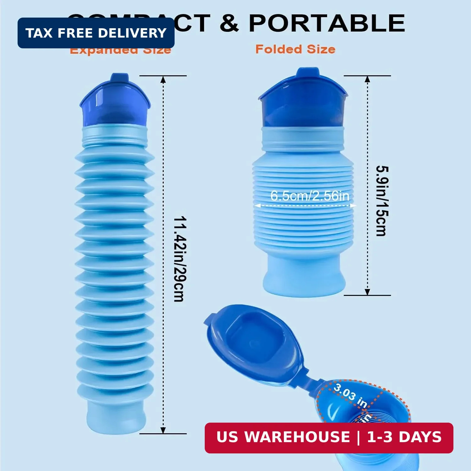 Pee Bottles for Men, Portable Urinal for Men, Collapsible Urine Bottle 750ML, Ca