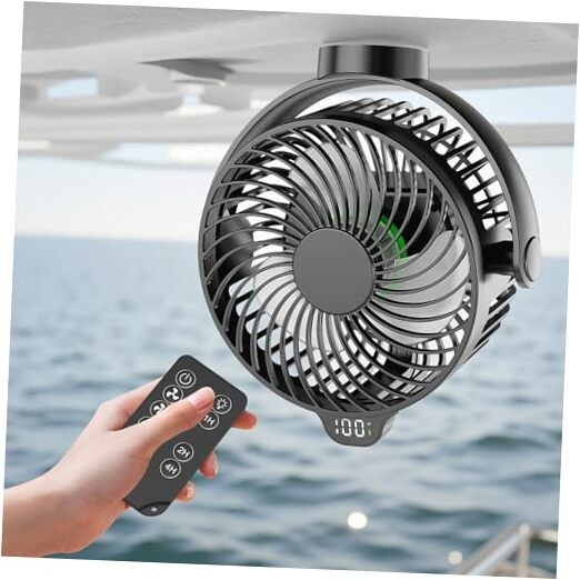 Magnetic Cruise Approved Fan with LED Display, 12000mAH Battery Operated 1-Pack