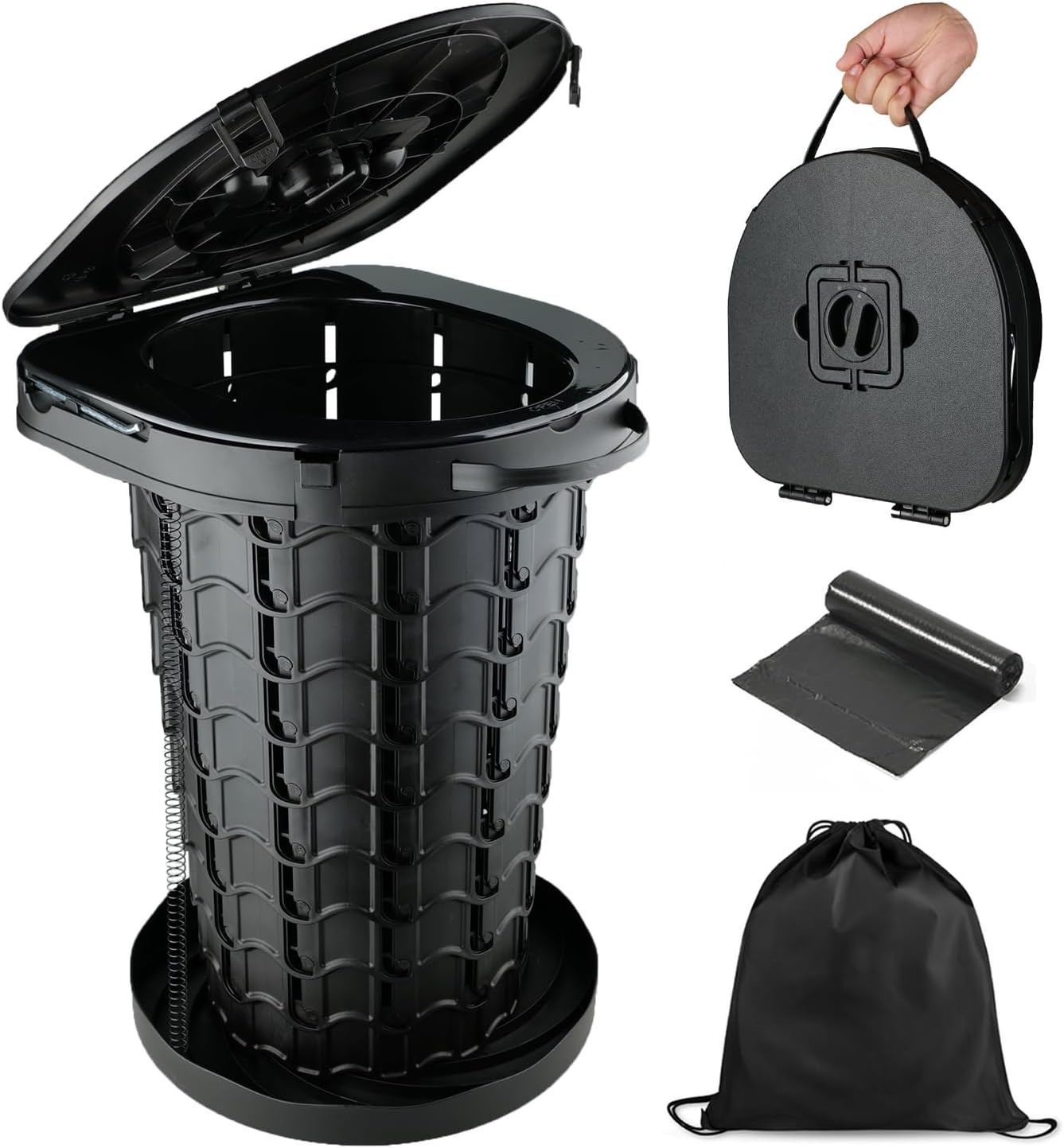 Durable XXL Folding Toilet with Non-Slip Feet – Perfect for Camping Adventures