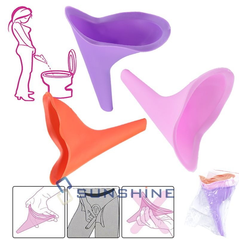 3PCS Reusable Portable Urinal Women Female Travel Camping Standing Pee Device
