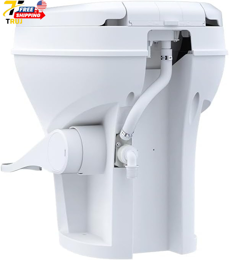 Residential Height Camper/RV Toilet with Sprayer Attachment 18.5” Standard Heigh