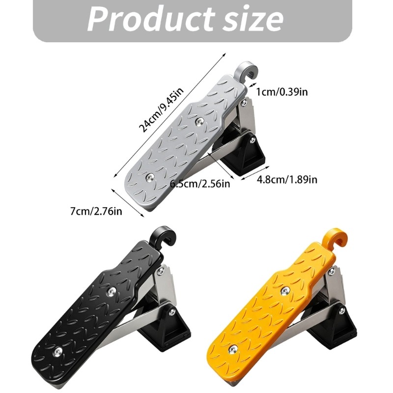 Vehicle Step with Adjustable Support for Access and Roof Reach