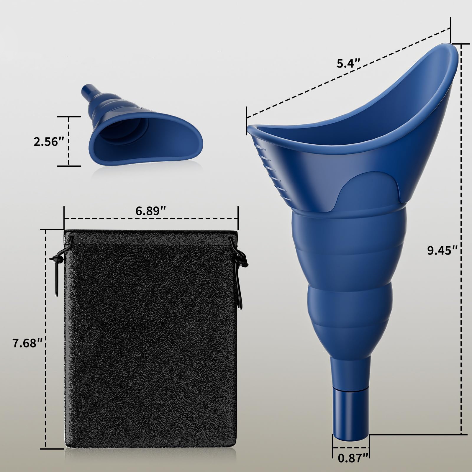 Female Urination Device,Reusable Silicone Pee Funnel,with Carry Bag ,Blue