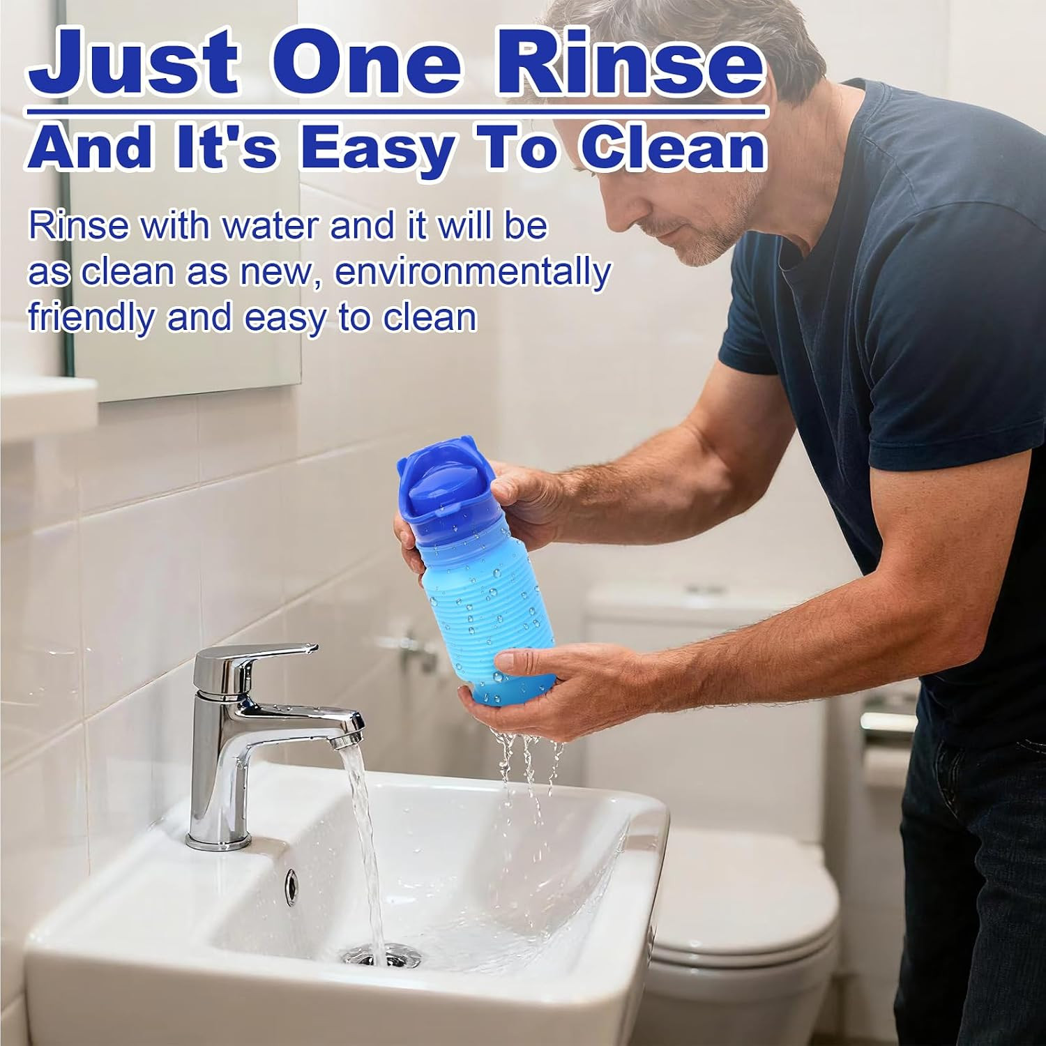 KEUYE Pee Bottle for Men,750Ml,2Pcs | Emergency Urinal,Leakproof and Collapsible