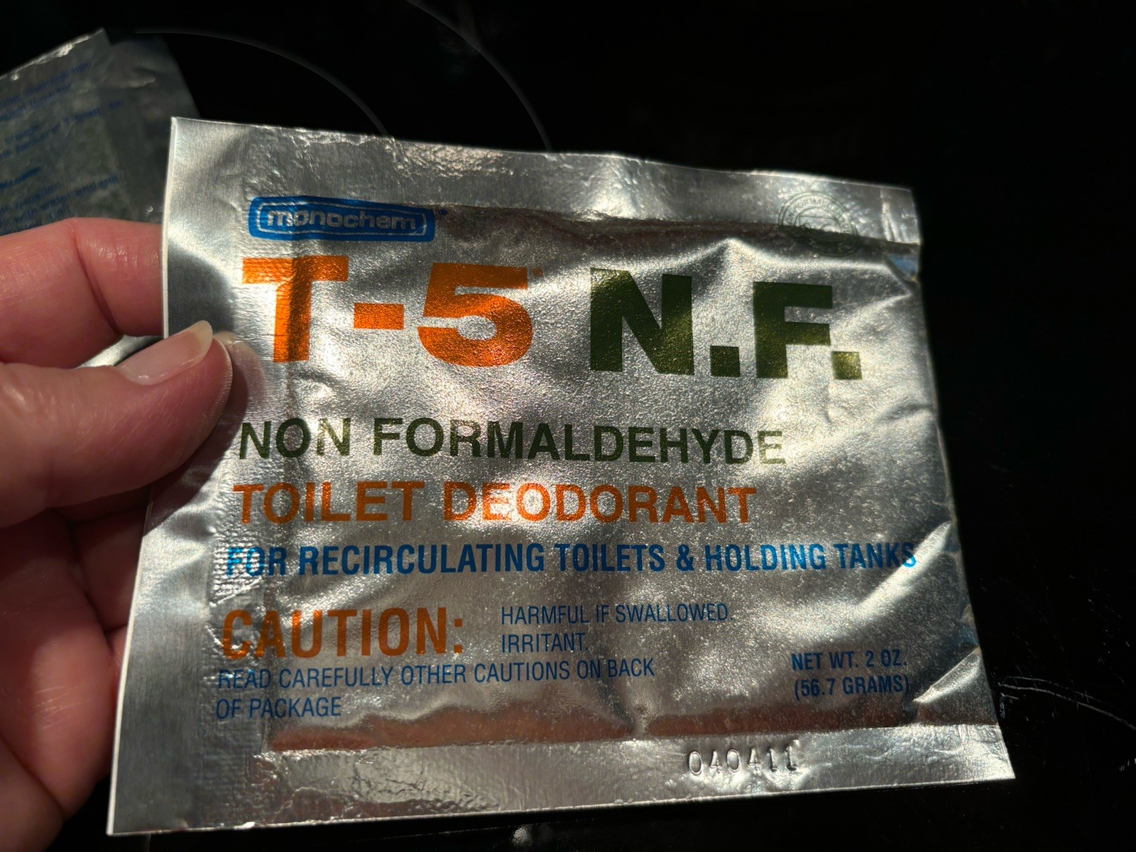 T-5 Non-Formaldehyde toilet deodorant by Monochem, 2-oz pack/NOS/lot of 5/item#2