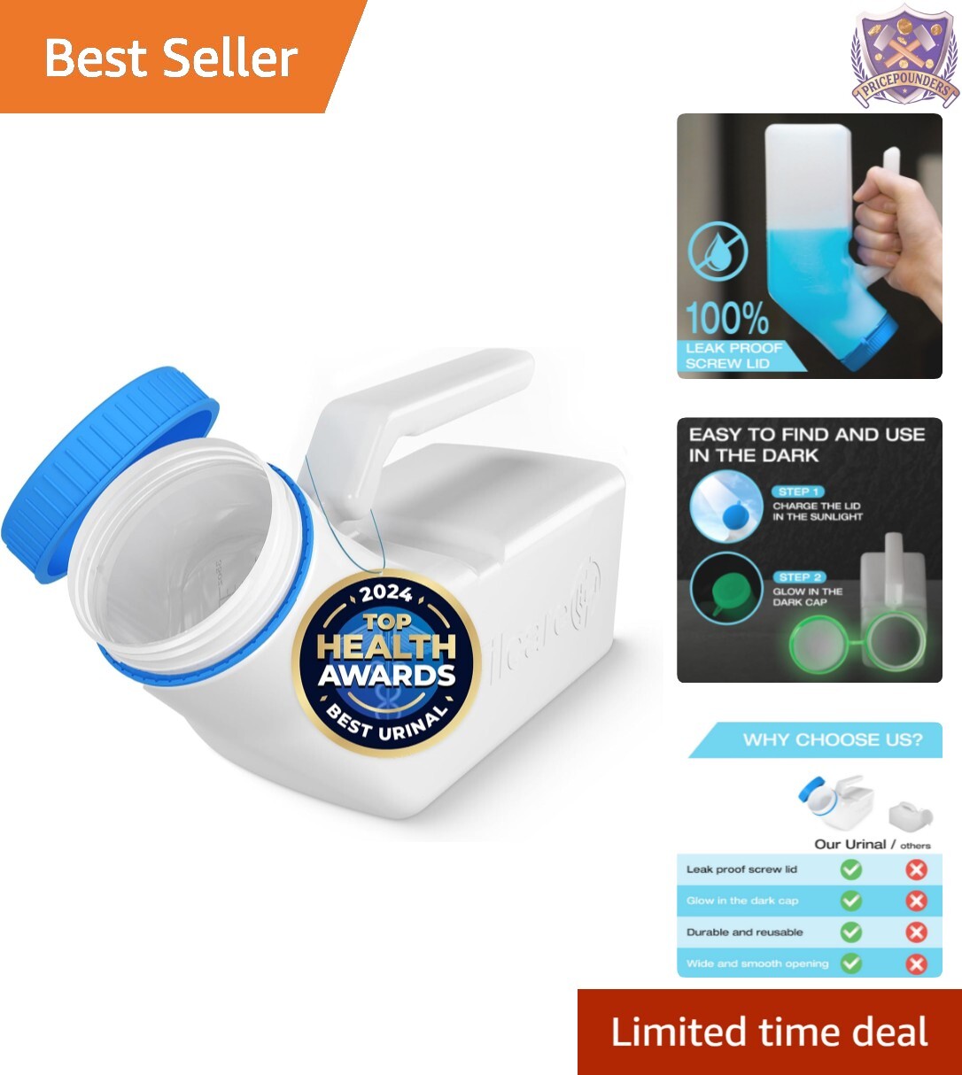 Portable Urinals for Men with 30-Day Guarantee – Perfect for Bedside or Travel
