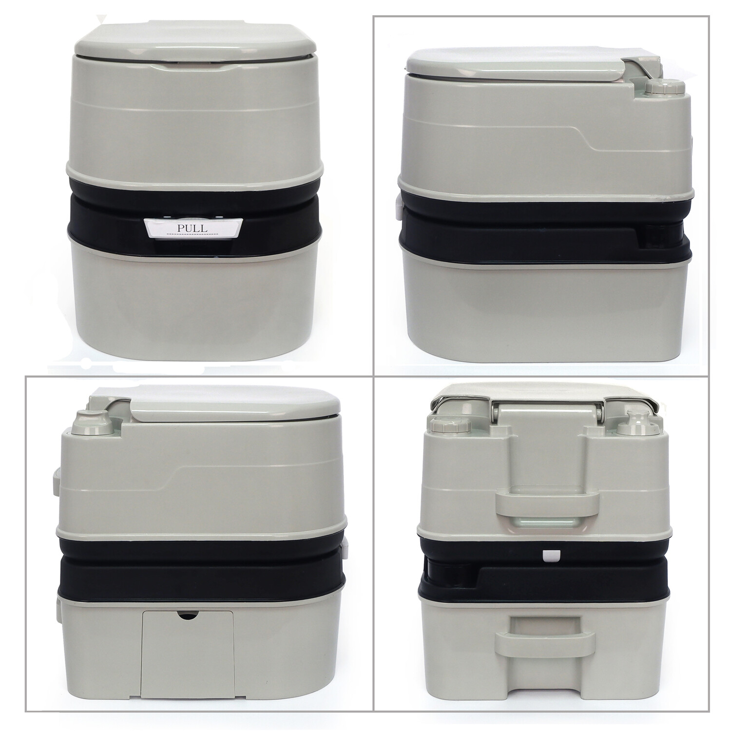 24L 6.3 Gallon Advanced Portable Toilet Flush Camping Travel Piston Pump Commode