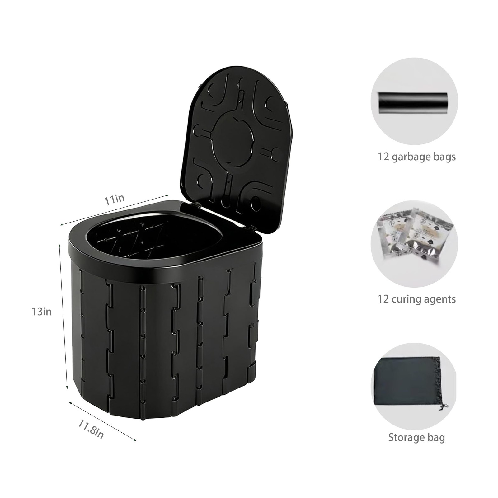 13inch Portable Camping Toilet for Adults Foldable Potty Chair for Toddler Tr…