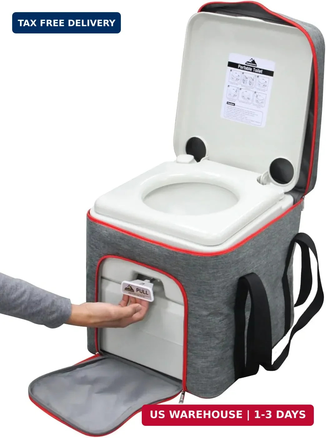 5.3 Gallon Portable Camping Toilet for Adults with Carry Bag – Extra Large Porta