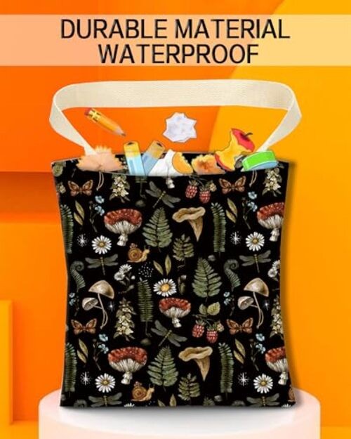 Hanging Car Trash Can Bag – Boho Brown Mushroom Design, Back Cute Boho Mushroom