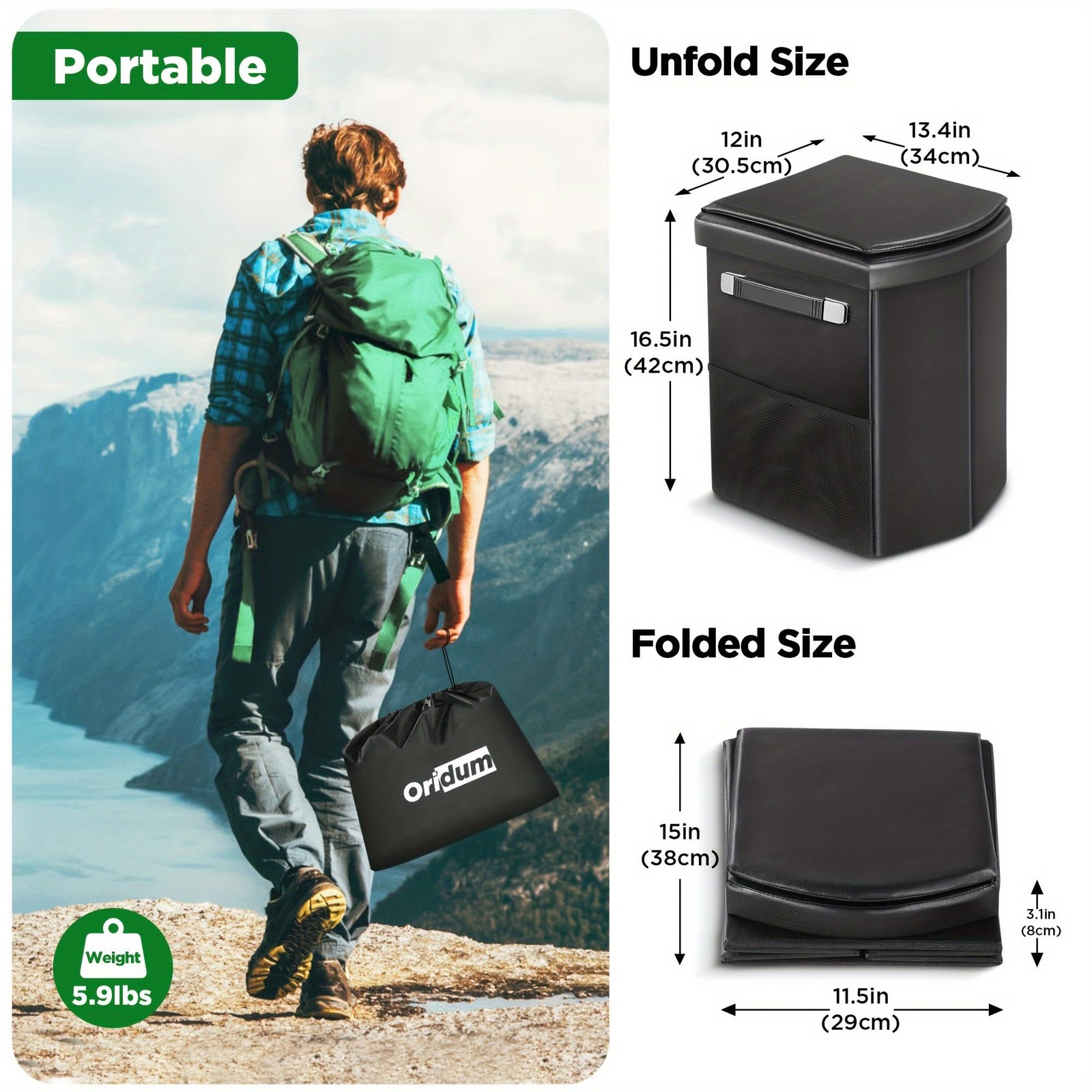 Portable Toilet for Adults, Foldable Camping Toilet with Soft & Comfortable L…