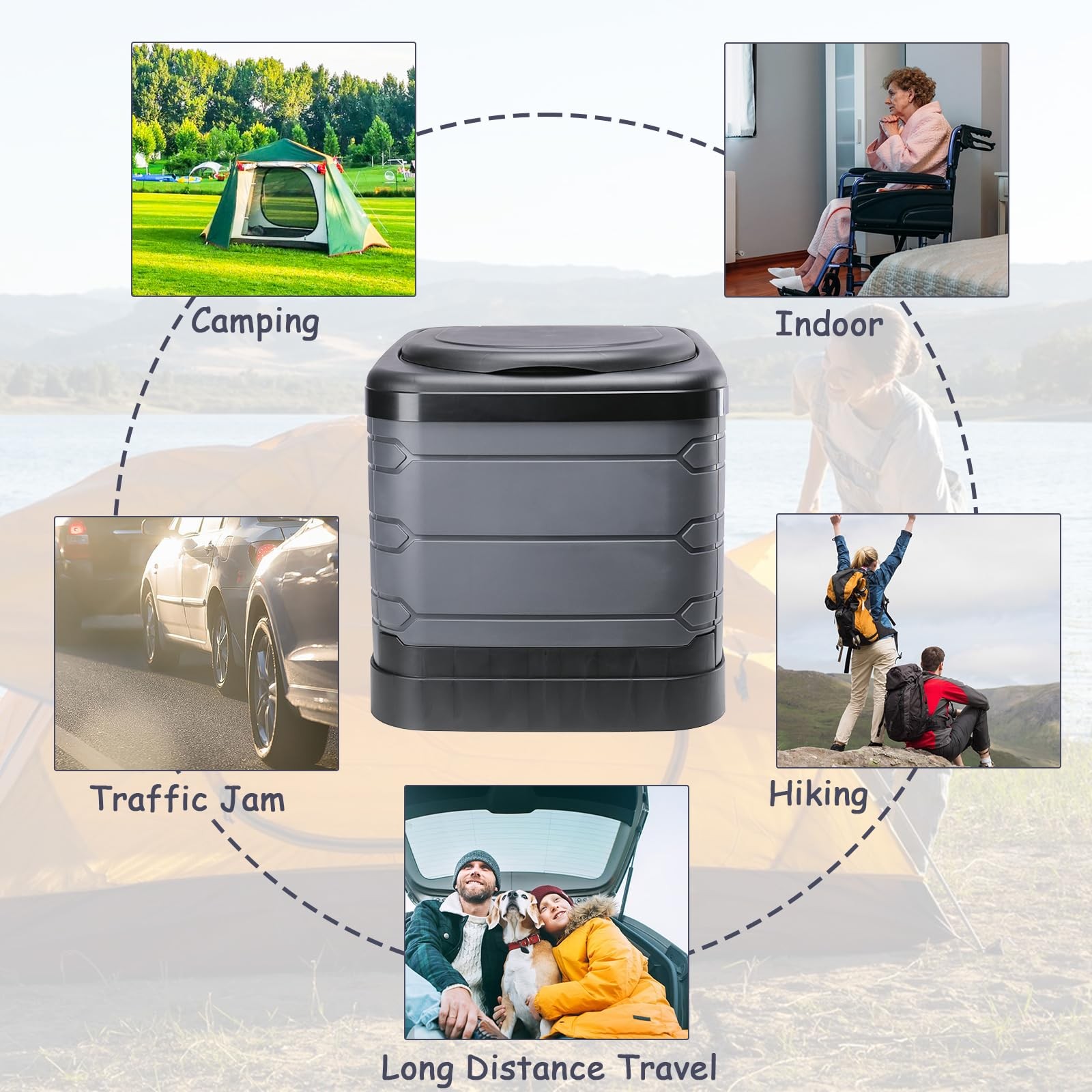 Upgrade XXXL Portable Toilet for Camping, Extra Large Folding Toilet for Adul…