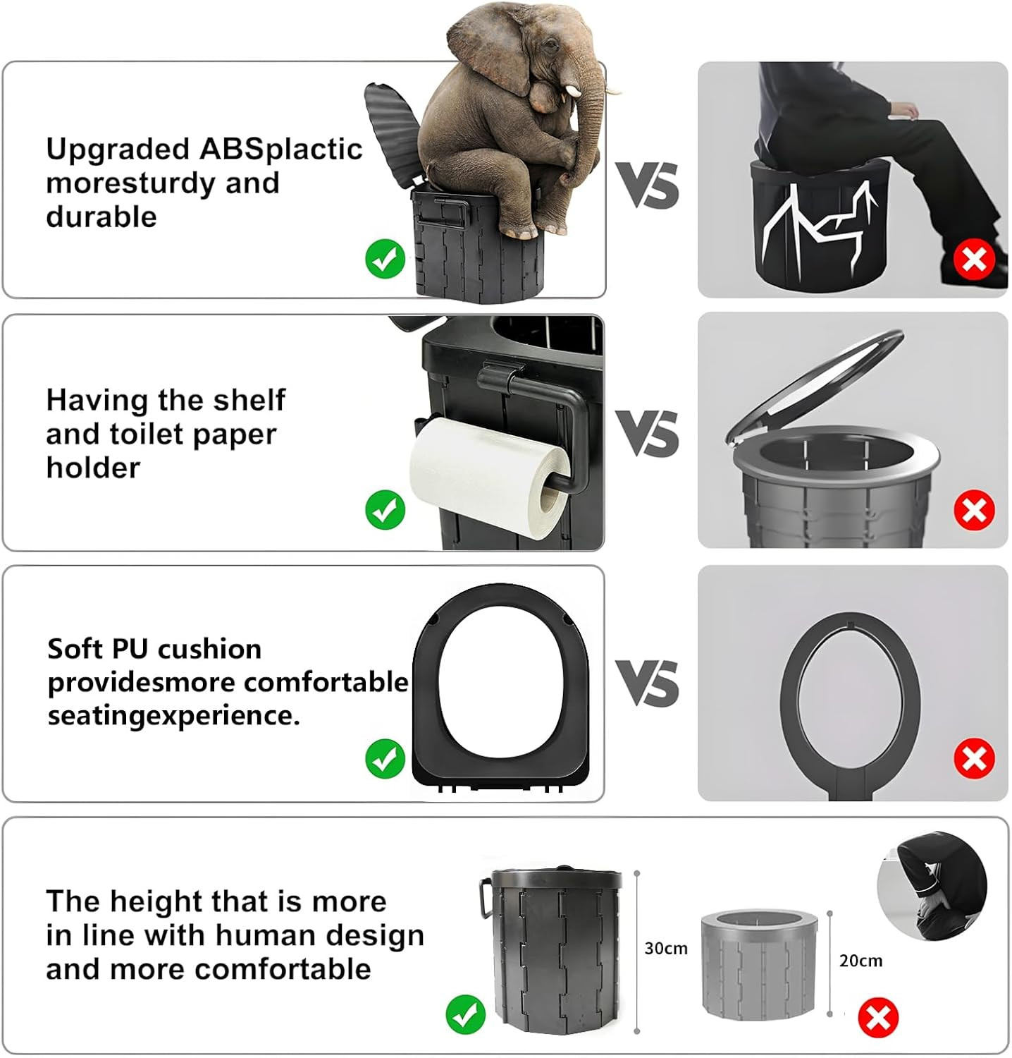Portable Camping Toilet with Privacy Tent Foldable Outdoor Restroom Travel Kit