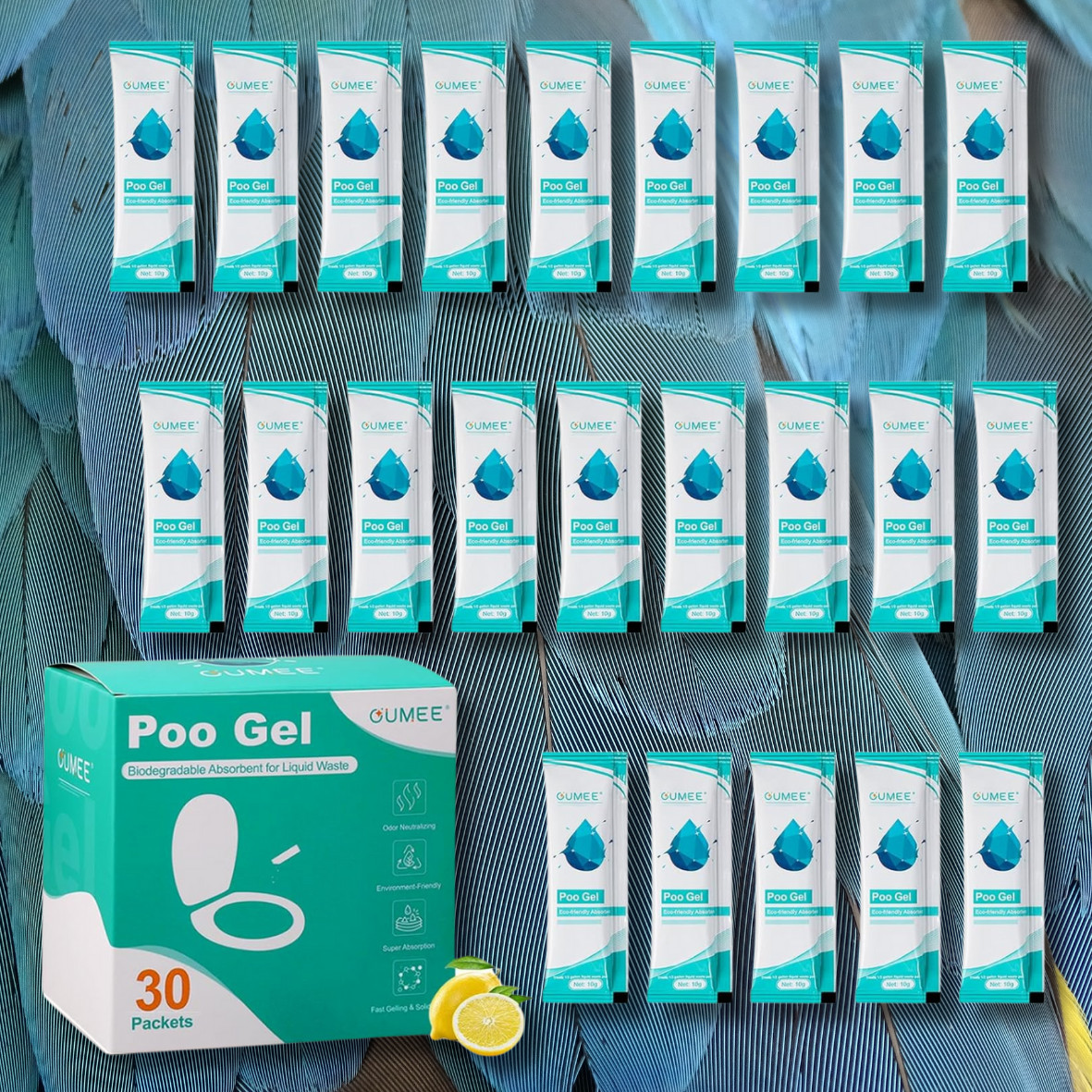 30 Packets Poo Gel for Portable Toilet, Camping Toilet Powder