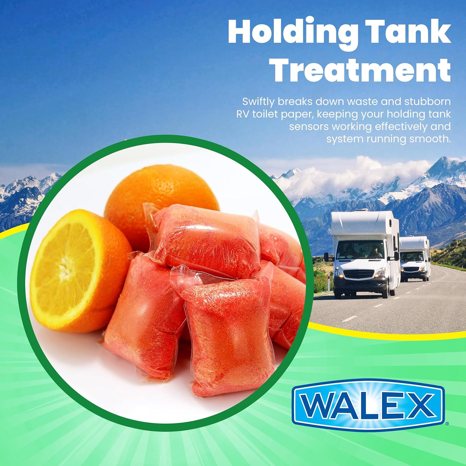 Walex Citra-Pak RV/Marine Black Holding Tank Deodorizer Drop-Ins Treatment, Odor