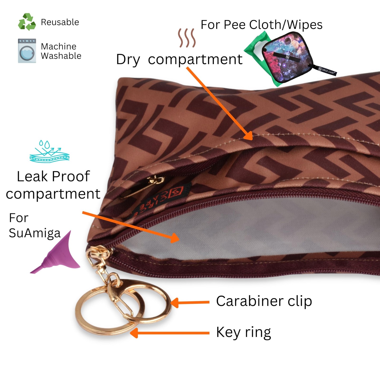 SuAmiga Female Urination Device Collapsible Female Urinal with Waterproof Bag…