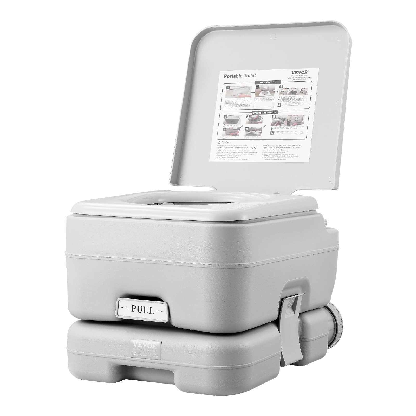 3.2 Gallon Portable Toilet with Flush Camping Travel Toilet for RVs and Outdoors