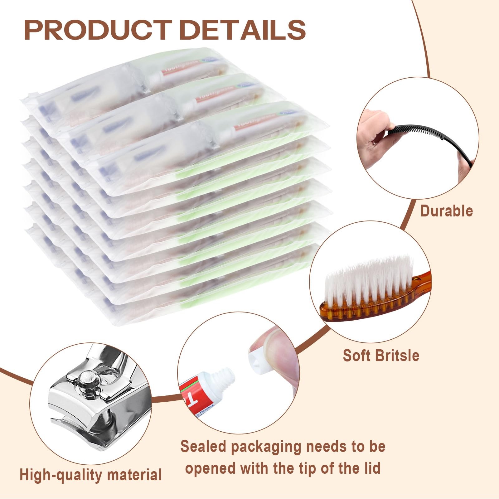 Gisdo Pack of 50 Travel Size Toiletries Kit Individually Packed,Personal Hygi…