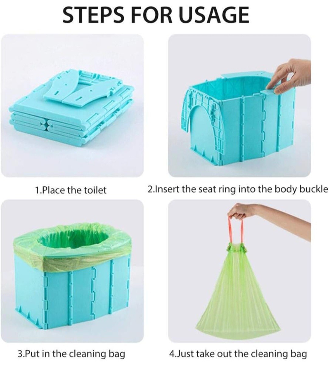 Children’s Adult Portable Travel Folding Toilet Urinal Mobile Seat For Camping H